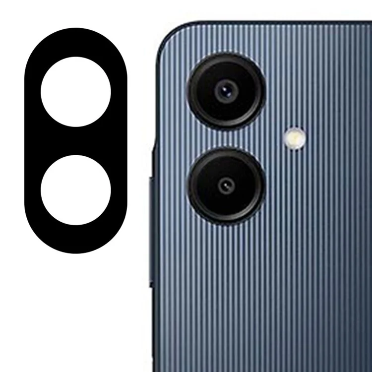 Para Samsung Galaxy A06 Protetor de Lente da Câmera Preto Silk Printing Vidro Temperado Película de Lente