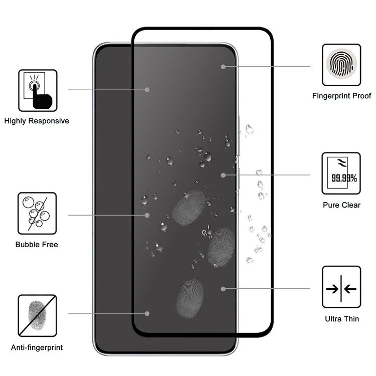 Per Xiaomi Redmi Note 14 5G AGC Glass Screen Protector Full Glue Black Edge Screen Film