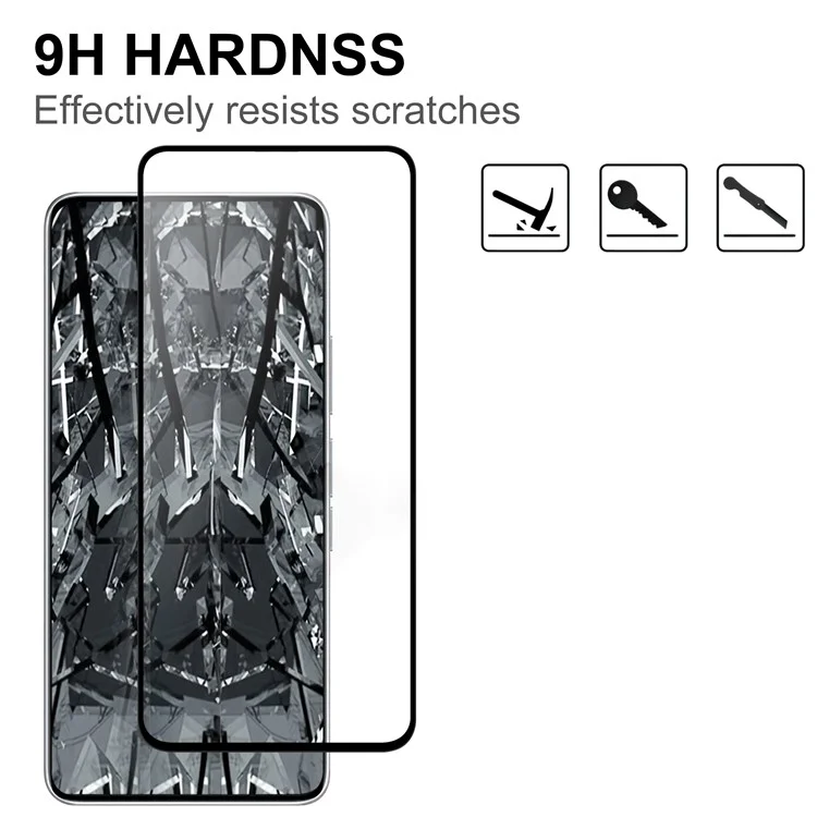 Per Xiaomi Redmi Note 14 5G AGC Glass Screen Protector Full Glue Black Edge Screen Film