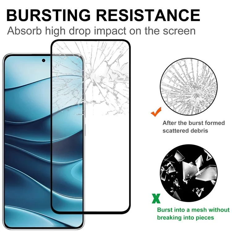Per Xiaomi Redmi Note 14 5G AGC Glass Screen Protector Full Glue Black Edge Screen Film