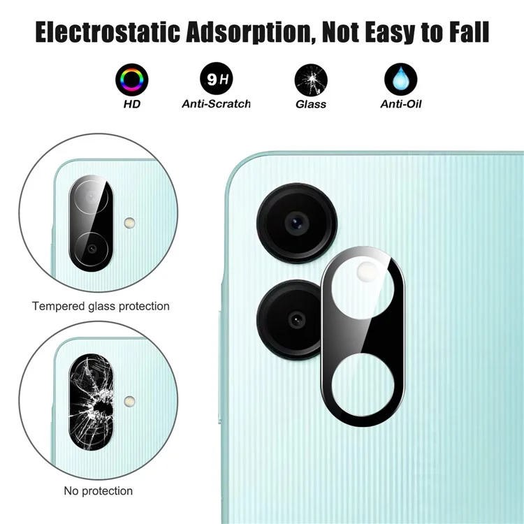 Pour Samsung Galaxy A06 Camera Lens Protector Black Temperred Glass Lens Film
