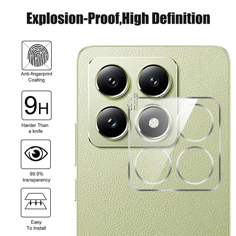 Para Xiaomi 14T Pro Protector de Lente de Cámara Cristal Templado Ultraclear Película de Lente