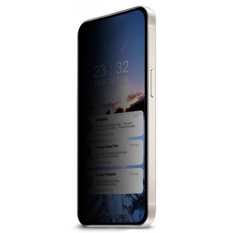 Til Samsung Galaxy S25+ Anti-spion-temperet glas-skærmprotector, fuld dækning, kridt- og slidstærk film