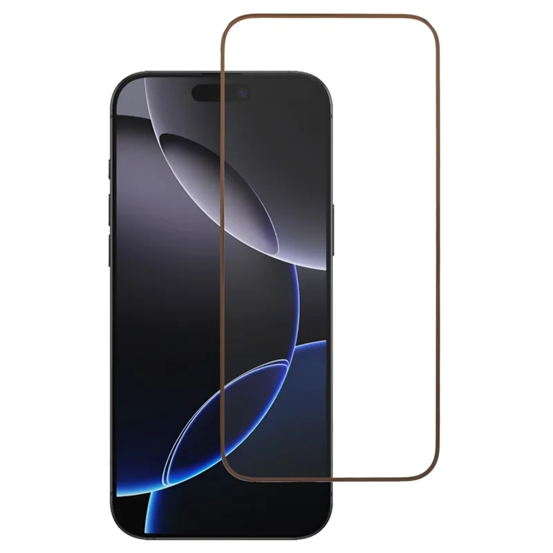 For iPhone 16 Pro Tempered Glass Screen Protector 3D Curved Edge Electroplated Colored Frame - Gold