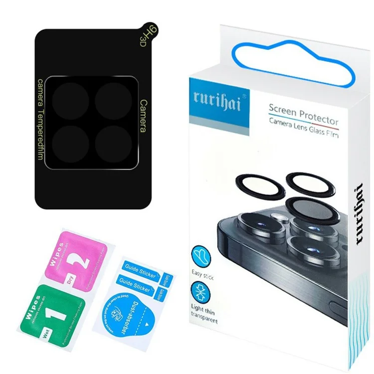 RURIHAI For Xiaomi 14T Camera Lens Protector 3D Silk Printing High Aluminum-Silicon Glass Lens Film