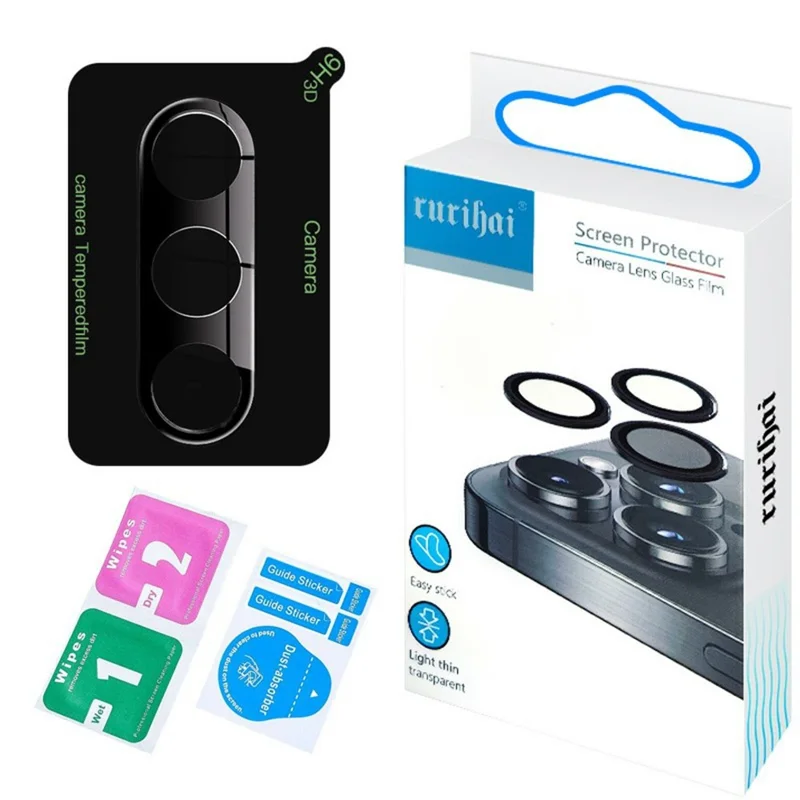 RURIHAI For Samsung Galaxy S25 Camera Lens Protector 3D Silk Printing High Aluminum-Silicon Glass Lens Film