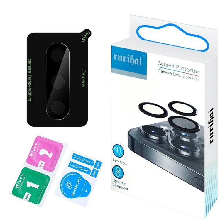 RURIHAI Para Samsung Galaxy A16 5G / A16 4G Protetor de Lente da Câmera Impressão Seda 3D Vidro de Alumínio-Silício de Alta Qualidade Película de Lente