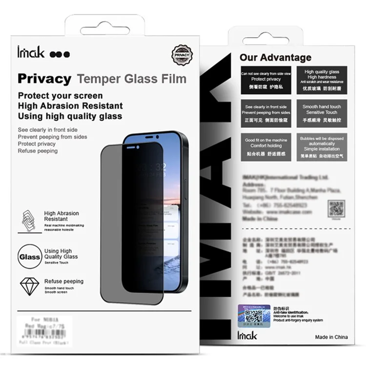 IMAK Für Iphone 16 Pro Max Anti-Peep Tempered Glass Screen Protector Vollständige Abdeckung