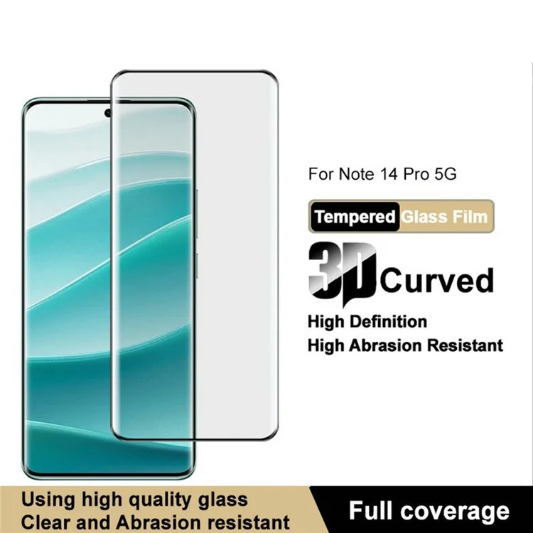 IMAK Für Xiaomi Redmi Anmerkung 14 Pro+ 5g / Hinweis 14 Pro 5G Temperierte Glasschilddrüter 3D -gebogene Kante 3D