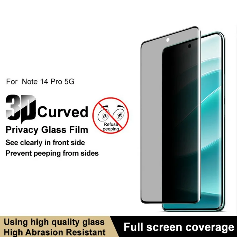 Имак Для Xiaomi Redmi Примечание 14 Pro+ 5g / Примечание 14 Pro 5G Anti-Spy Full-screen Protector Protector Protector Protector Protect