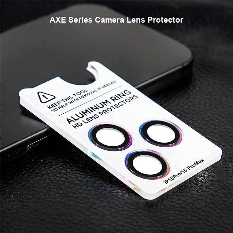 XUNDD For iPhone 15 Pro  /  15 Pro Max Camera Lens Protector Color Ring Ultra Clear Cell Phone Medium Alumina Glass Lens Film