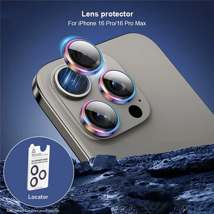 XUNDD For iPhone 15 Pro  /  15 Pro Max Camera Lens Protector Color Ring Ultra Clear Cell Phone Medium Alumina Glass Lens Film