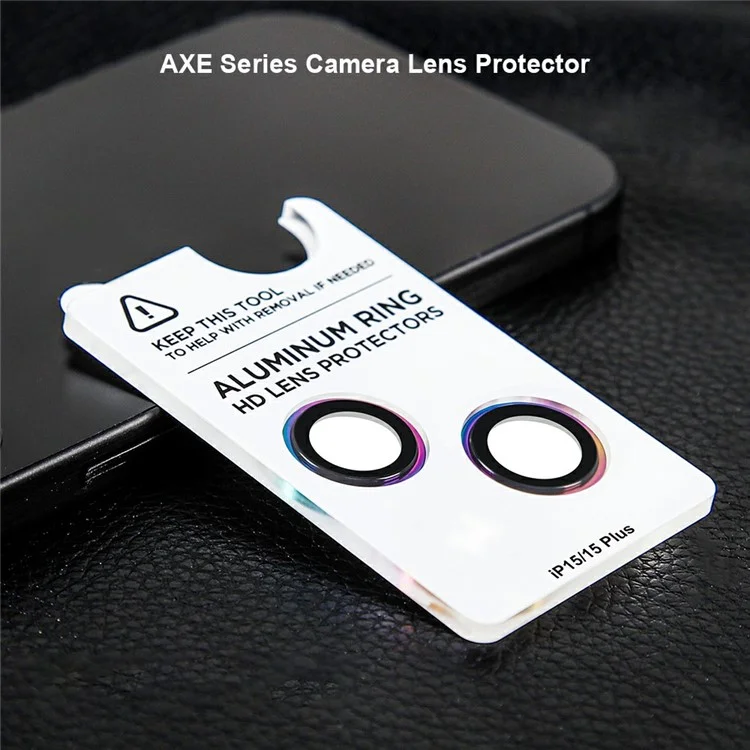 Xundd Pour Iphone 15 / 15 Plus de Caméra Lens Protector Color Ring Ultra Clear Téléphone Médium Alumina Glass Lens Film