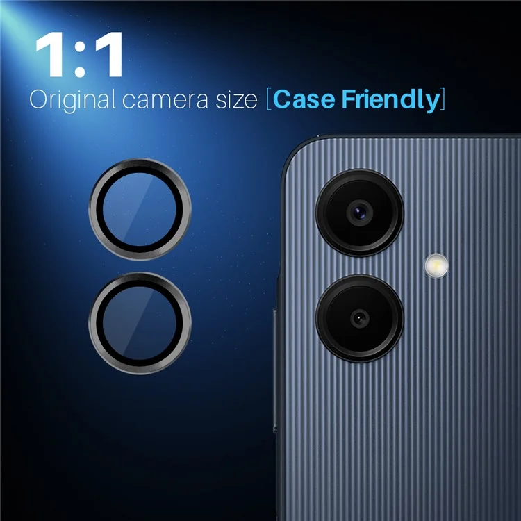 Northjo 1 Set Para Samsung Galaxy A06 Camera Lente Flim+vidrio Templado+lente de Metal Anillo Protector - Negro