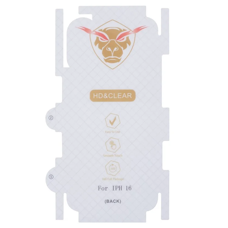 For iPhone 16 Back Screen Protector Soft TPU Ultra Clear Cell Phone Back Cover Film
