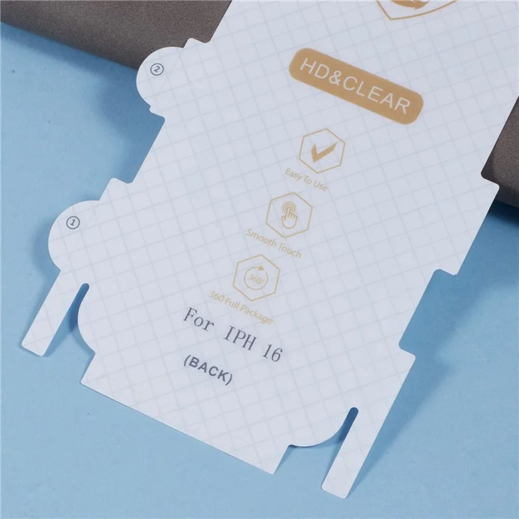 For iPhone 16 Back Screen Protector Soft TPU Ultra Clear Cell Phone Back Cover Film