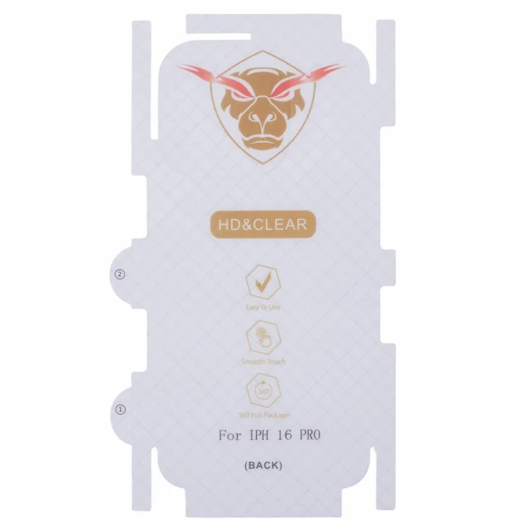 For iPhone 16 Pro Back Screen Protector Soft TPU Ultra Clear Cell Phone Back Cover Film