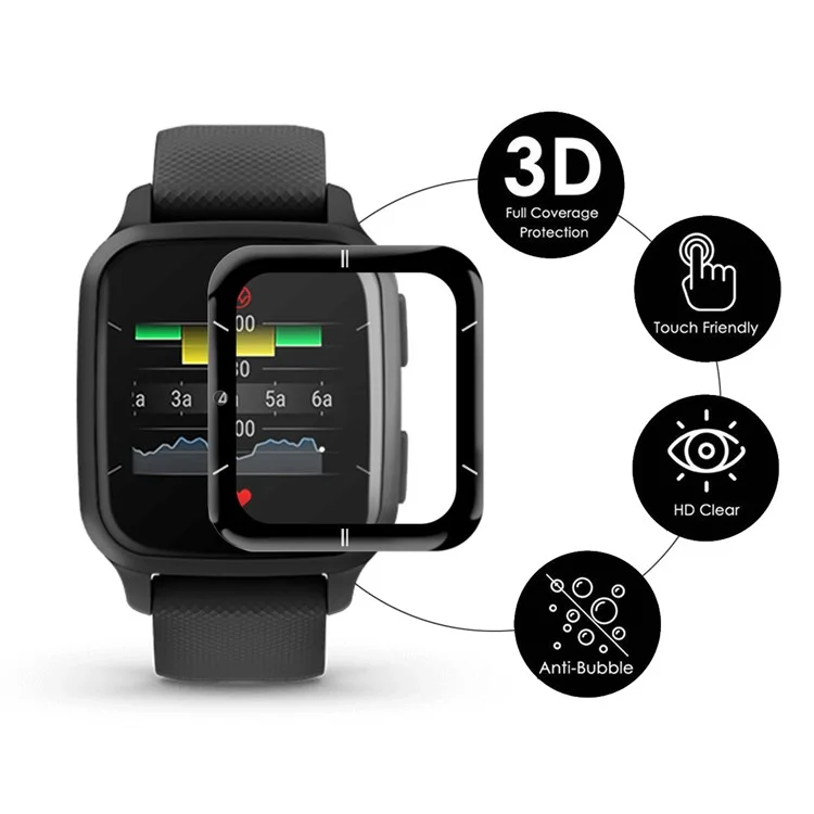 ENKAY HAT PRINCE Für Garmin Venu Sq 2 2er-Set PMMA-Bildschirmschutz 3D gekrümmter weicher PC-Rand Vollständige Abdeckung Ultra-Klar-Folie - Sport Edition