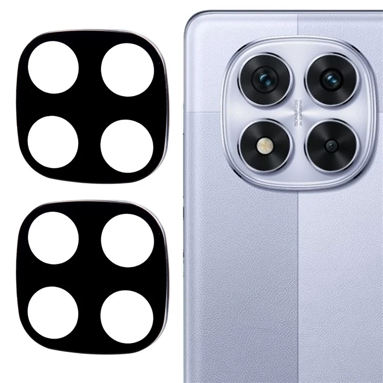 2Pcs For Xiaomi Redmi Note 14 Pro 5G / Poco X7 5G Camera Lens Protector Silk Printing Lens Film 3D Arc Edge