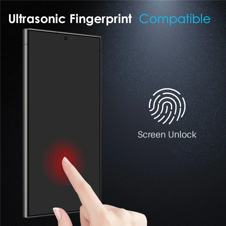 NORTHJO A++ Pour Samsung Galaxy S25 Ultra Protecteur d'écran en verre trempé anti-espion 2.5D 0.15mm Prise en charge du déverrouillage par empreinte digitale