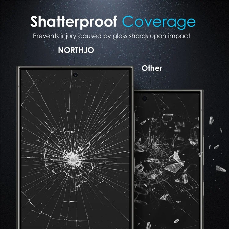 NORTHJO A++ Pour Samsung Galaxy S25 Ultra Protecteur d'écran en verre trempé anti-espion 2.5D 0.15mm Prise en charge du déverrouillage par empreinte digitale
