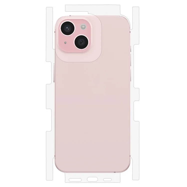 For iPhone 15 Back Screen Protector Soft TPU Ultra Clear Cell Phone Back Cover Film