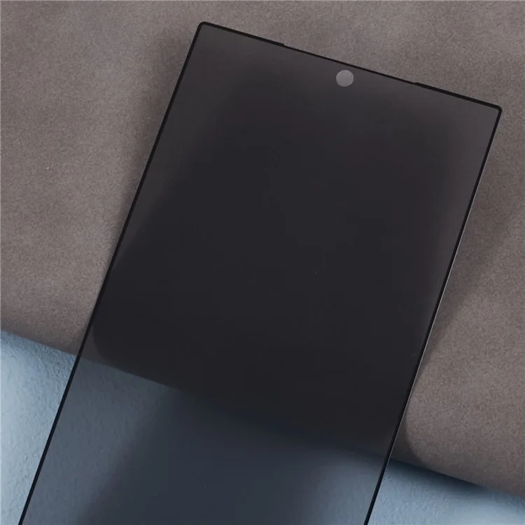 Para Samsung Galaxy S25 Ultra Vidro Temperado 180 Graus Anti-Espiar Película Borda Preta Protetor de Tela Completo com Desbloqueio por Impressão Digital