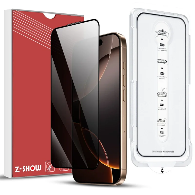 For iPhone 15 Pro Max Anti-Spy Screen Protector Temered Glass Film with Dust-Proof Net