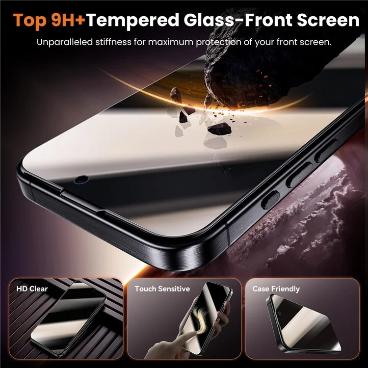 For iPhone 14 Pro Max Anti-Spy Screen Protector Temered Glass Film with Dust-Proof Net