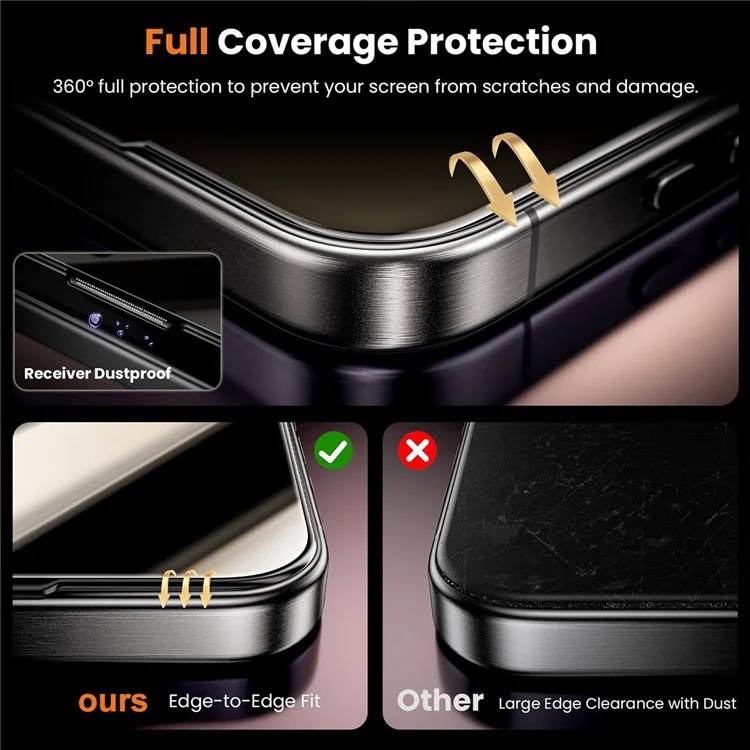 For iPhone 14 Pro Max Anti-Spy Screen Protector Temered Glass Film with Dust-Proof Net
