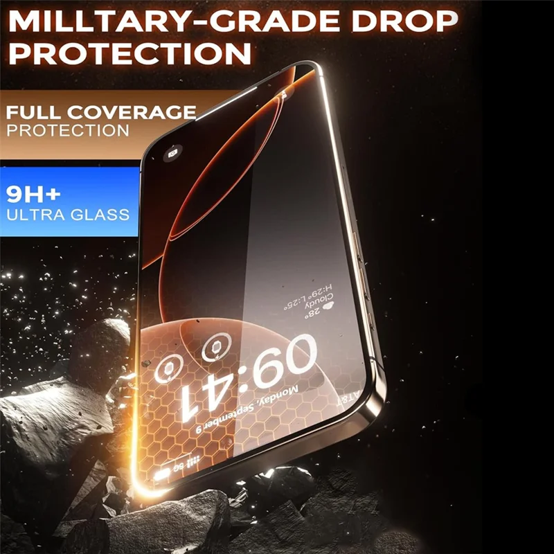 For iPhone 15 Tempered Glass Ultra Clear Screen Protector with Dust-Proof Net