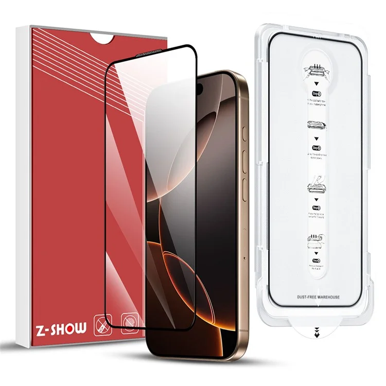 For iPhone 16 Tempered Glass Ultra Clear Screen Protector with Dust-Proof Net