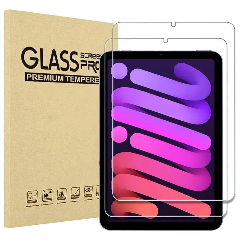2Pcs For iPad mini (2024) Tempered Glass Film 2.5D Arc Edge Clear Screen Protector
