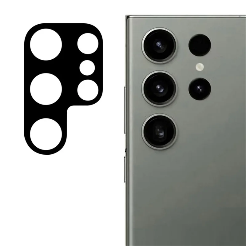 For Samsung Galaxy S25 Ultra Silk Printing Camera Lens Film Tempered Glass Lens Protector with Bottom Plate