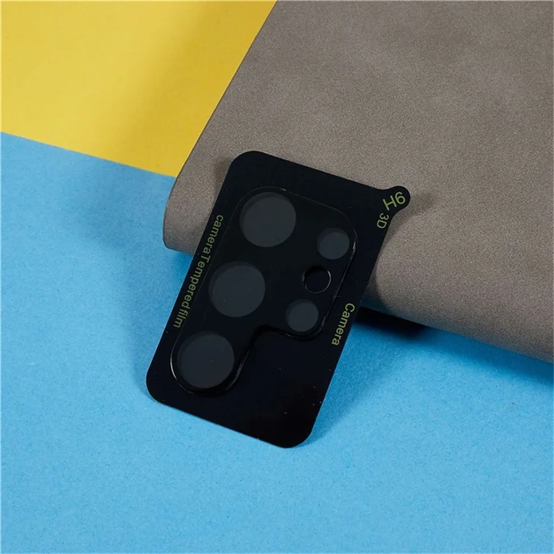 For Samsung Galaxy S25 Ultra Silk Printing Camera Lens Film Tempered Glass Lens Protector with Bottom Plate
