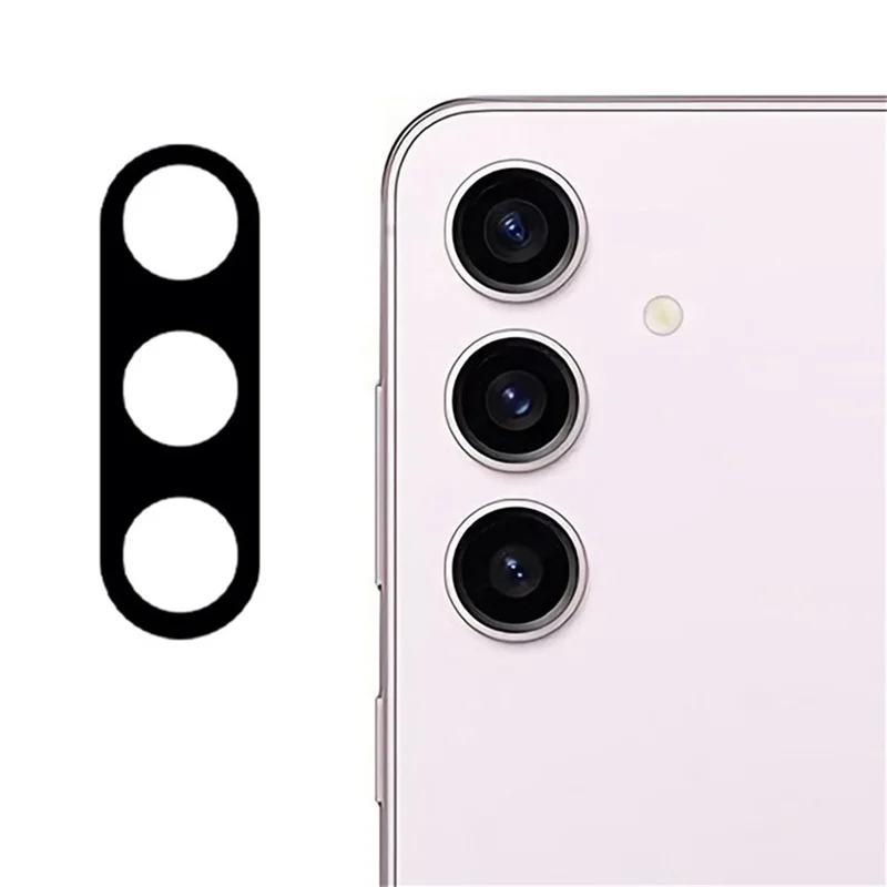 For Samsung Galaxy S25 Silk Printing Camera Lens Film Tempered Glass Lens Protector with Bottom Plate