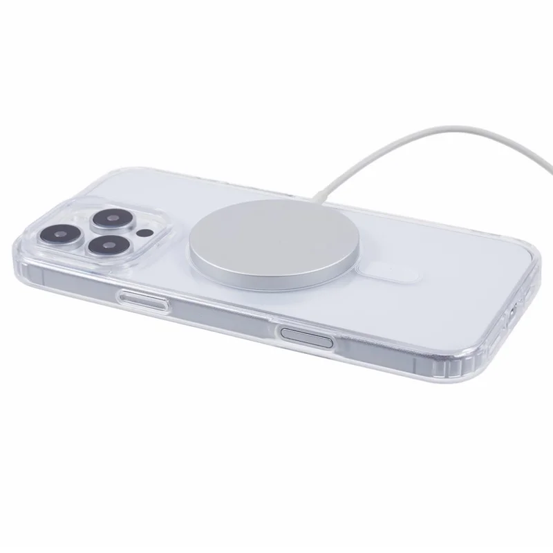 For iPhone 16 Pro Max Case Compatible with MagSafe TPU+Acrylic Clear Phone Cover with Camera Lens Film