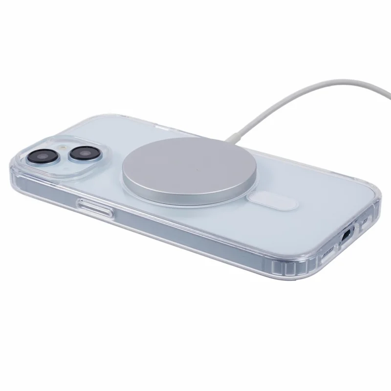 For iPhone 15 Case Compatible with MagSafe TPU+Acrylic Clear Phone Cover with Camera Lens Film