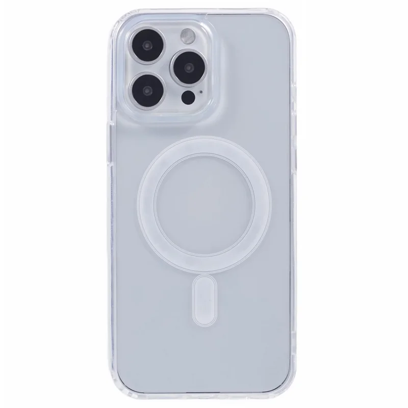 For iPhone 15 Pro Max Case Compatible with MagSafe TPU+Acrylic Clear Phone Cover with Camera Lens Film