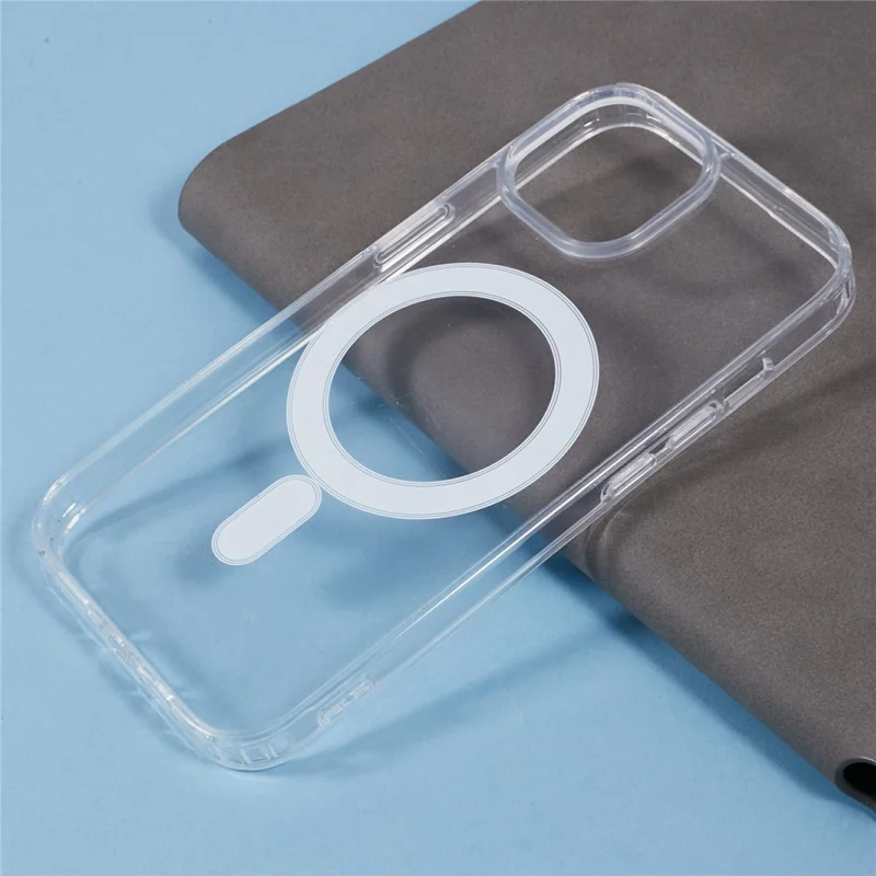 For iPhone 15 Pro Max Case Compatible with MagSafe TPU+Acrylic Clear Phone Cover with Camera Lens Film