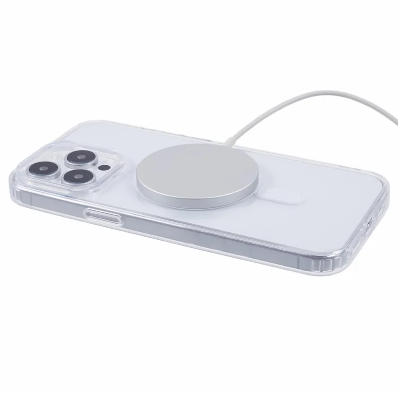 For iPhone 15 Pro Case Compatible with MagSafe TPU+Acrylic Clear Phone Cover with Camera Lens Film