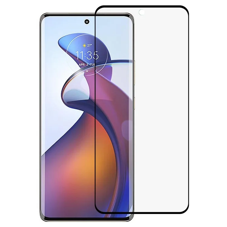 Für Motorola Edge 30 Fusion 5G 3D-gekrümmter Vollbildschirmschutz, Seitenklebender gehärteter Glas-Schutzfilm