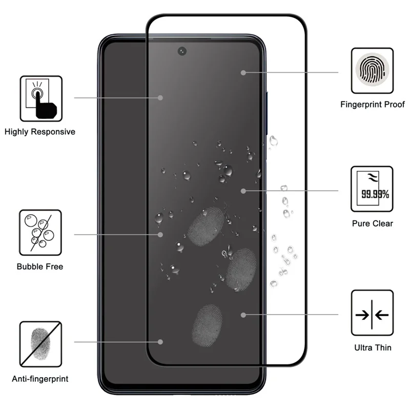 Película de vidro temperado para Samsung Galaxy S25+ Borda preta Adesivo total 9H Protetor de tela completo