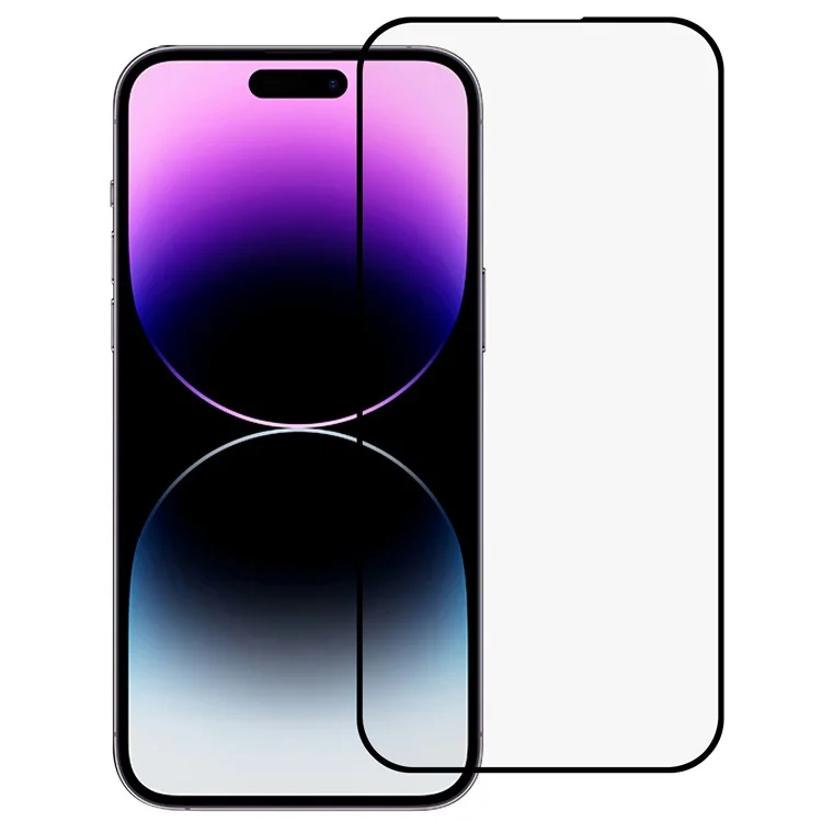 For iPhone 14 Pro Arc Edges Ultra Clear 9D Tempered Glass Film High Complete Covering Screen Protector