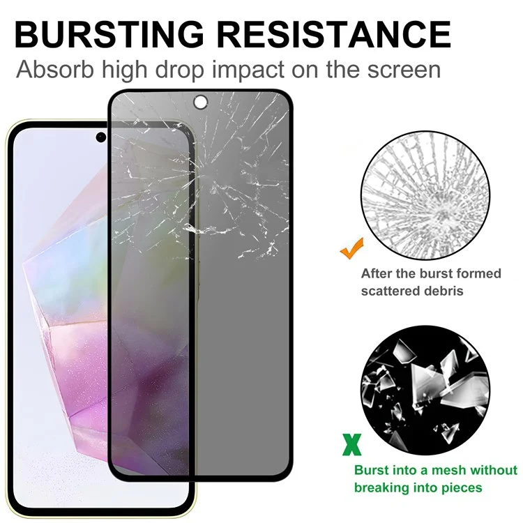 Tempered Glass Screen Protector For Samsung Galaxy A52s 5G  /  A52 5G  /  4G 2.5D Arc Edge Anti-Spy Film