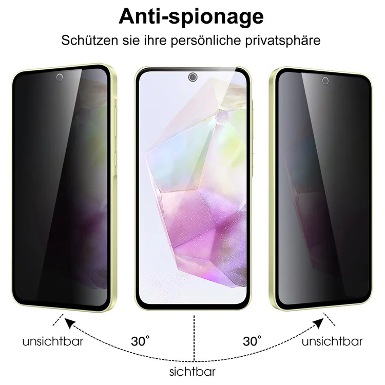 Tempered Glass Screen Protector For Samsung Galaxy A52s 5G  /  A52 5G  /  4G 2.5D Arc Edge Anti-Spy Film