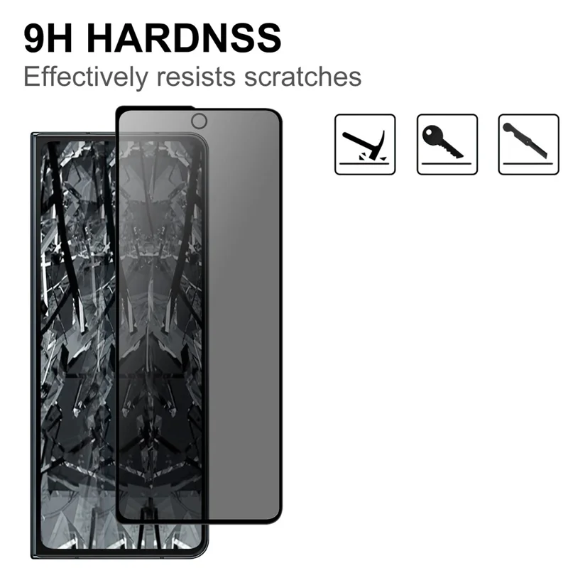 For Samsung Galaxy Z Fold5 5G Front Screen Protector 2.5D Arc Edge Anti-Spy Tempered Glass Film