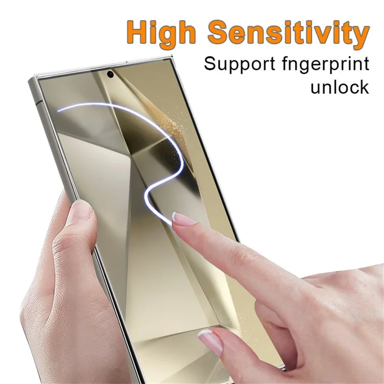 Per Samsung Galaxy S25 Ultra High Alluminio-Silicio Pellicola in Vetro 2.5D Stampa Seta (Sblocco Impronta Digitale)