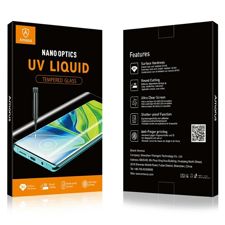 AMORUS For Honor 200 Pro 5G Screen Protector UV Liquid Tempered Glass Film