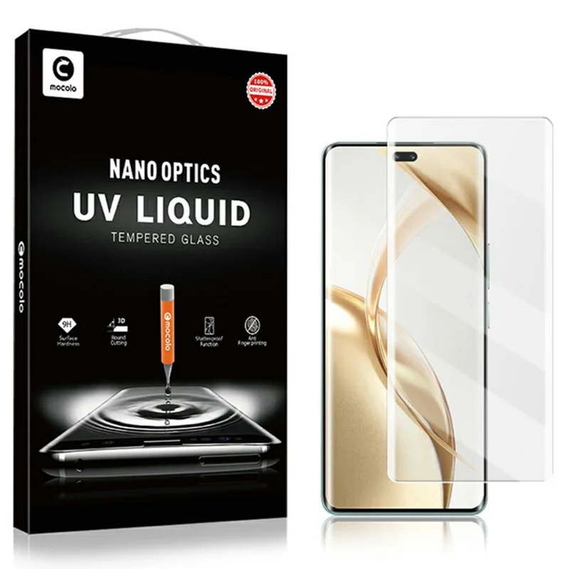 MOCOLO Protezione dello schermo in vetro temperato per Honor 200 Pro 5G con pellicola liquida UV 3D curva a copertura totale